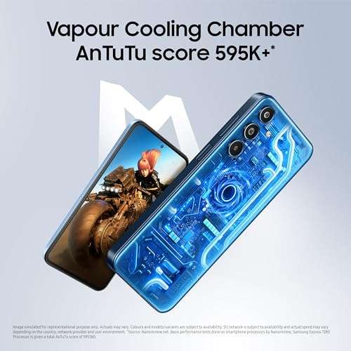 Samsung Galaxy M35 5G (Thunder Grey,8GB RAM,128GB Storage)| Corning Gorilla Glass Victus+| AnTuTu Score 595K+ | Vapour Cooling Chamber | 6000mAh Battery | 120Hz Super AMOLED Display| without Charger 3