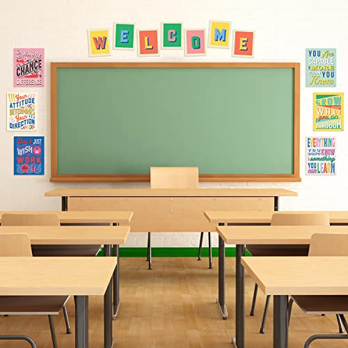 Set of 8 Growth Mindset Posters & WELCOME Letters for Teachers & Students - Bedroom, Office & Classroom Decor to Inspire Young Minds - Laminated Growth Mindset Posters for Classroom - 11"x14" 3