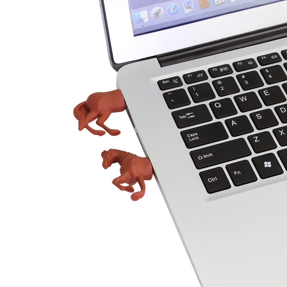 128GB USB Flash Drive, Cute Horse Shaped Thumb Drive, Novelty USB Stick for Data Storage and Backup, Funny Flash Drive for PC/Tablets/Mac/Laptop-Maroon 2