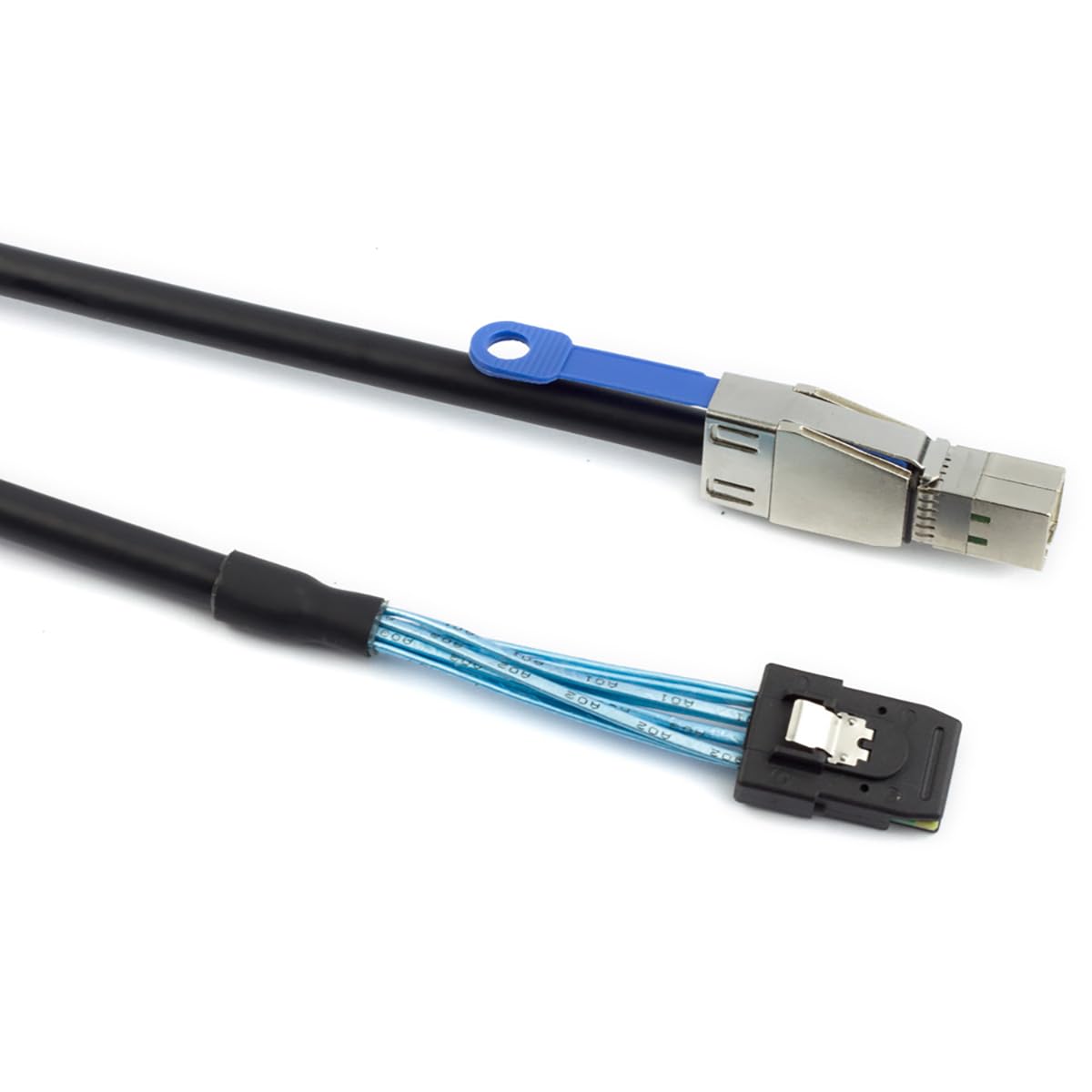 AoQhir Mini SAS HD SFF-8644 with IC to SFF-8087 Server Stacking Cable – 12Gbps High Speed 28AWG 10 Ohm Data Cable, Black (1M) 1