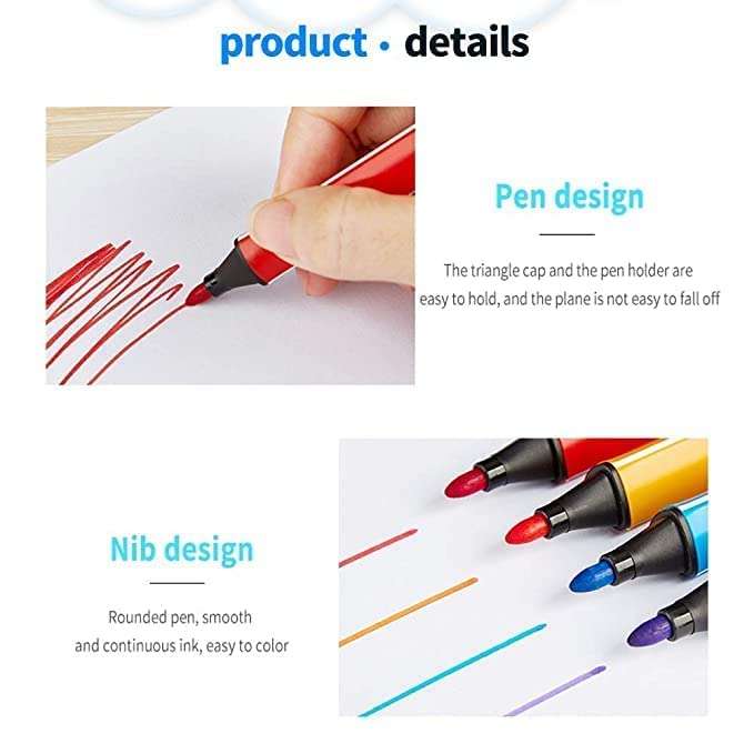 NIRLABH Washable Watercolor Pens Set -36 Pcs Coloring Kit Art Markers Color Sketch Pens Set Kids Artists Sketching Drawing Materials Craft Supplies Return Gift 5