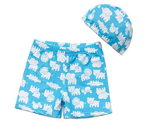 BONVERANO Toddler Boy Swim Board Shorts White 1