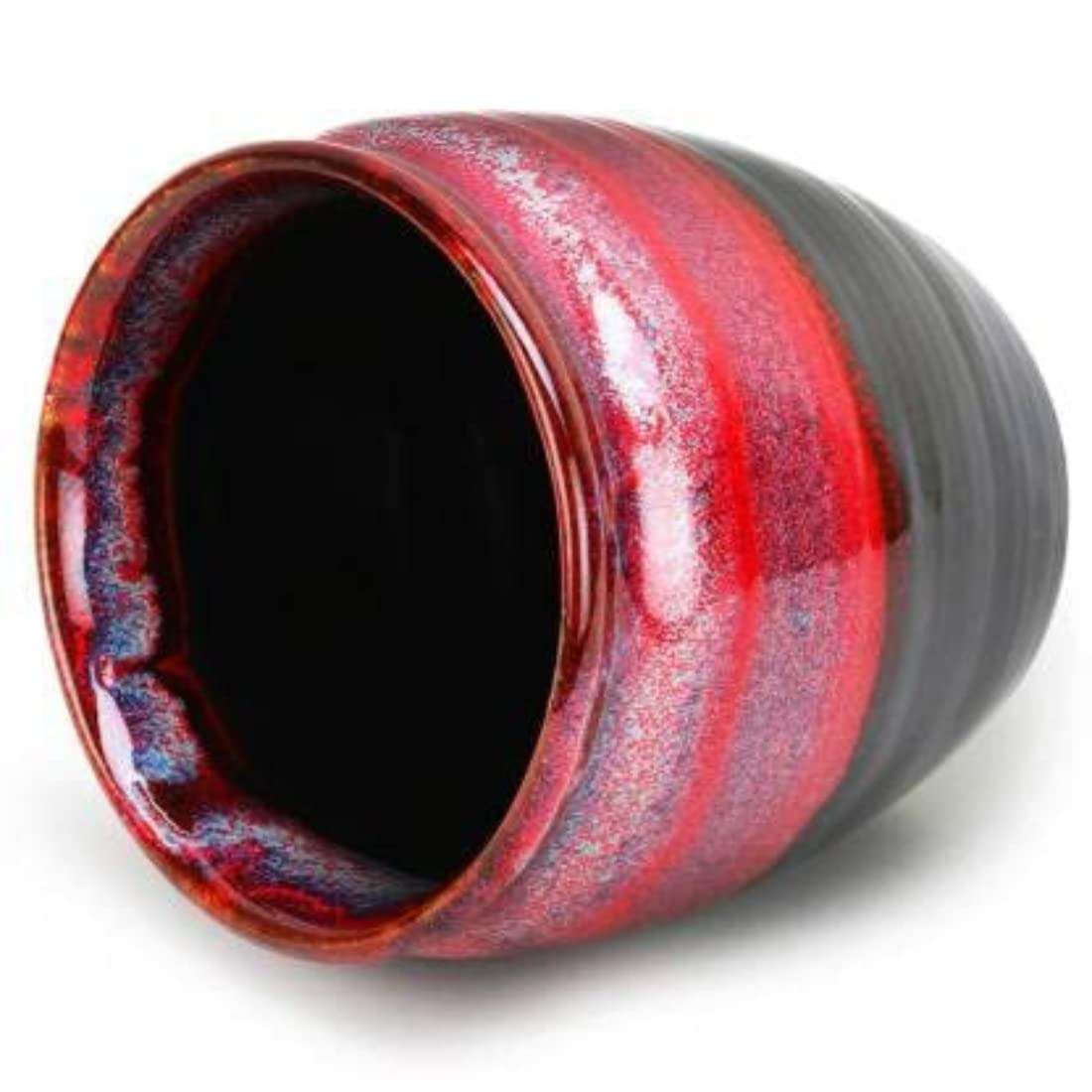 SilverBoons Crimson Hand Glazed Ceramic Khulad Tea Cups | Kullar Cups for Tea/Coffee | Ceramic Kulhad Mugs |Handmade Kullar Tea Set |Traditional Style Cup | Kullar Chai Cups (Set of 2) 5