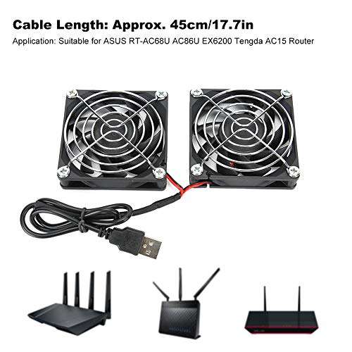 Router Cooler, Router Fan 5V USB Power Supply Removable Sticker Strong Durable for Desktop for Computer 4