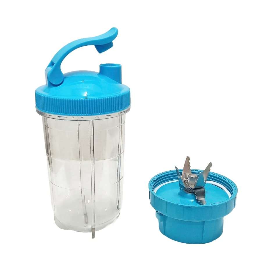 GLS EXPERTS Deluxe Bullet Juicer Jars 350ml & 550ml - Compatible with many Mixers (Free Sipper and Cover Caps) (Blue) 4