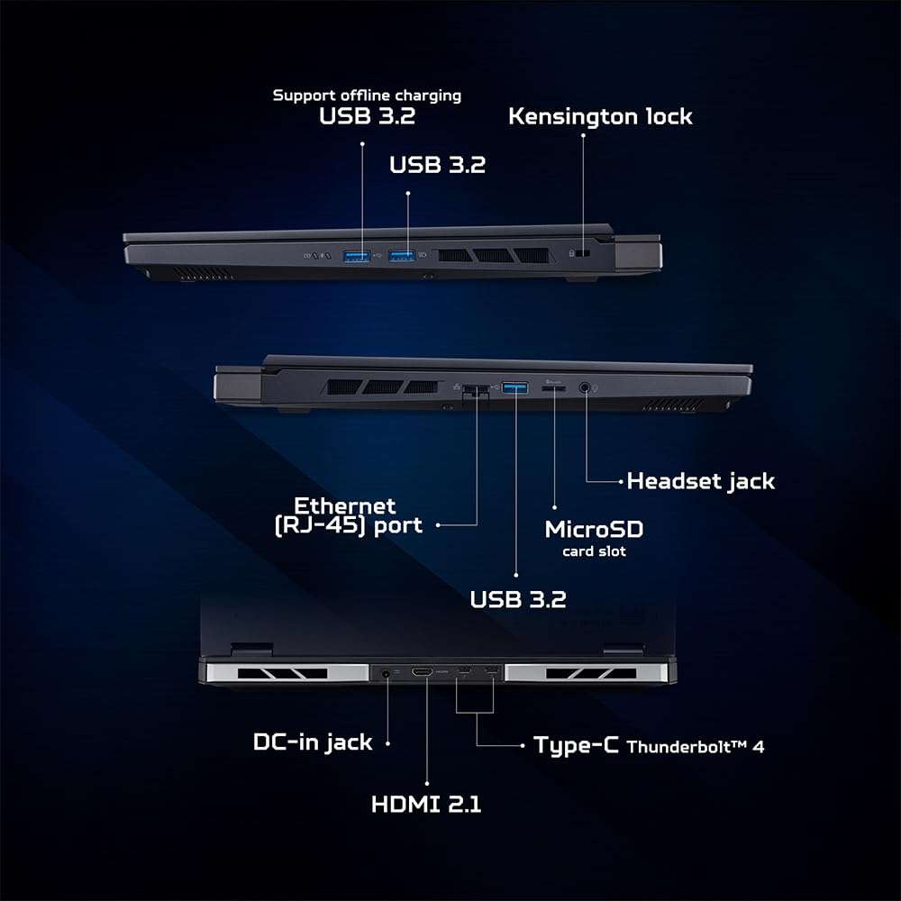 Acer Predator Helios Neo 16 Gaming Laptop 14th Gen Intel Core i9 Processor (Windows 11 Home/16 GB/1 TB SSD/NVIDIA GeForce RTX 4070) PHN16-72 with 40.64 cm (16") WQXGA Display 5