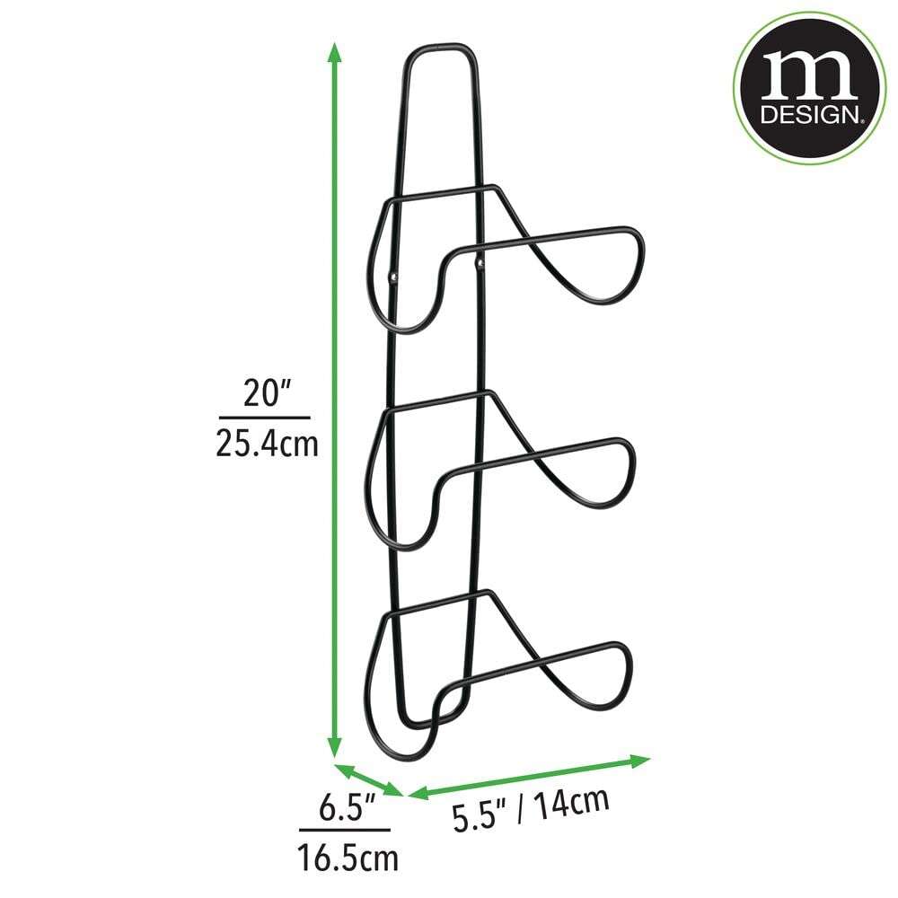 mDesign Metal Wall Mount 3 Level Bathroom Towel Rack Holder & Organizer - for Storage of Washcloths, Hand Towels - Use in Guest, Master, Kid's Bathrooms - 2 Pack - Black 5