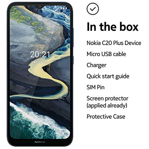 Nokia C20 Plus, 6.5" HD+ Screen, 4950 mAh Battery, 3 + 32GB Memory (Ocean Blue) 5