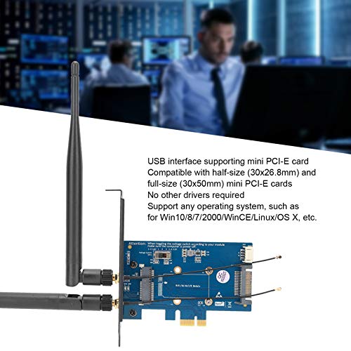 PCIe WiFi Card, Dual Band PCIE Wi-Fi Adapter with Bluetooth 4.0 & SIM Card Slot, 802.11a/g/n/ac WiFi Adapter for Win10/8/7/2000/WinCE/Linux/iMAC 6