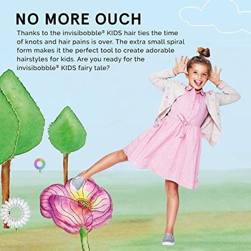 invisibobble Kids Spiral Hair Ring - Princess Sparkle - No-Ouch Coil Hair Ties with Strong Grip, Non-Soaking, High Wearing Comfort Updo Tool for Girls Toddlers and Kids 6