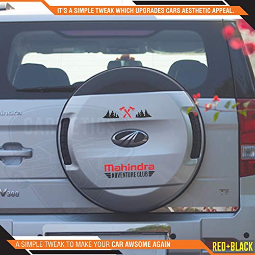 CarMetics Mahindra Adventure Club Sticker for Mahindra Scorpio Black Red 2Pcs – car Adventure Stickers Decal Mahindra Exterior Sticker Graphics Accessories 4