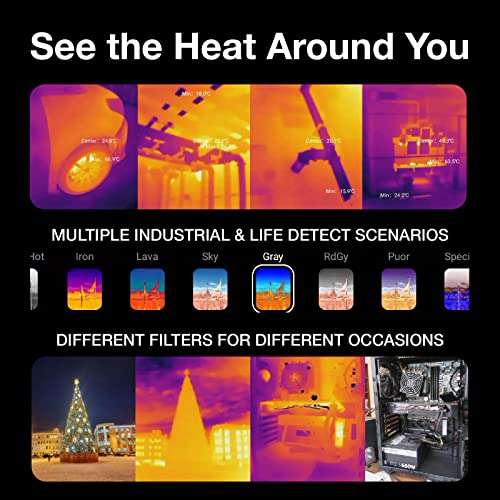 AGM Glory Pro Rugged Smartphone, 5G Unlocked Rugged Phone Snapdragon 480, Thermal Imaging Camera, 256x192 Resolution, 6.53" FHD+, 6200mAh Battery IP68/IP69K, 8G+256G Dual-LED Torch/NFC/GPS/Black 3