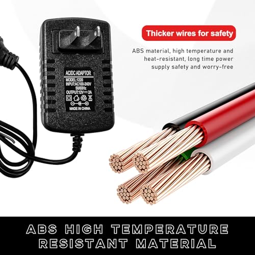 povtii AC to DC Converter, 100V-240V Car Cigarette Lighter Socket, 12V 2A Power Supply Converter Transformer for Vacuum Cleaner, Refrigerator & Other Car Devices, Car Accessories 5