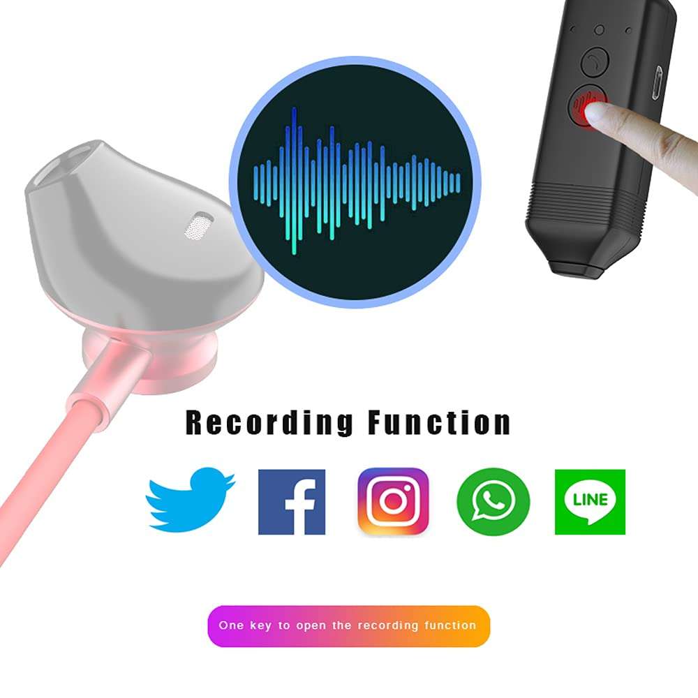 Wireless Bluetooth Call Recorder Device, Cellphone Phone Conversation Recording Headphone Voice Recorder Function Earphone for Android iPhone iPad Skype Whatsapp Audio Calls 5