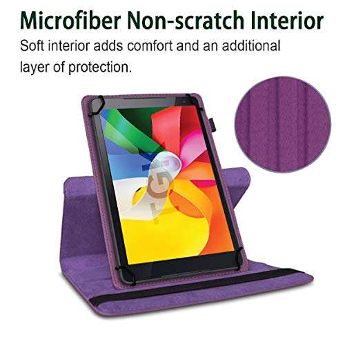TGK Rotating Cover for iBall Q45 Tablet 7 inch (Purple) 360 Degree Universal 3 Camera Hole Leather Stand Case 4