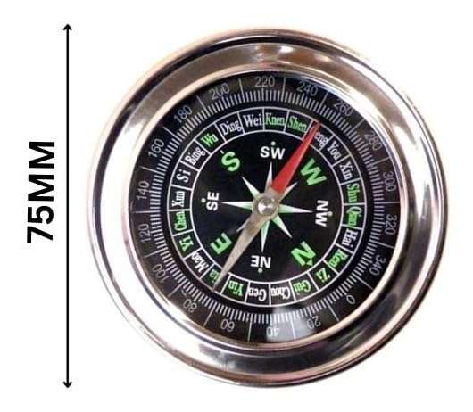 ERH India 1 Pc Magnetic Direction Compass Small Size 75mm Diameter Stainless Steel Directional Compass for Outdoor Mountaineering and DIY School Projects 4