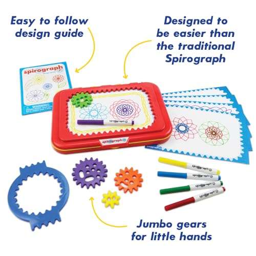 Spirograph Jr. — Jumbo Sized Gears Classic Retro Toy For Spiral Drawing Art Design Toy Kit for Smaller Hands — For Kids Ages 3 and Up 5
