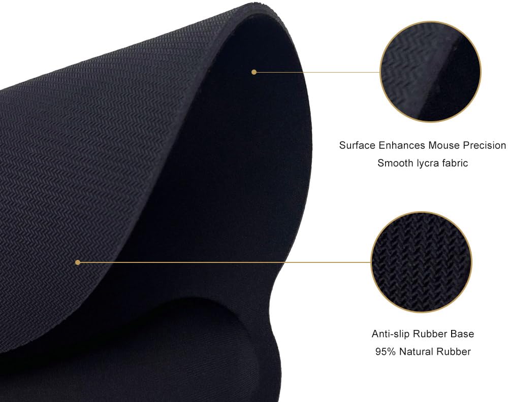 Phenel Premium Memory Foam Keyboard and Mouse Wrist Rest Pads Set- for Wrist Support on Computer, Laptop, Office, Playing Games,Pain-Reducing,Easy Gliding,Portable,(Pack of 2) 3