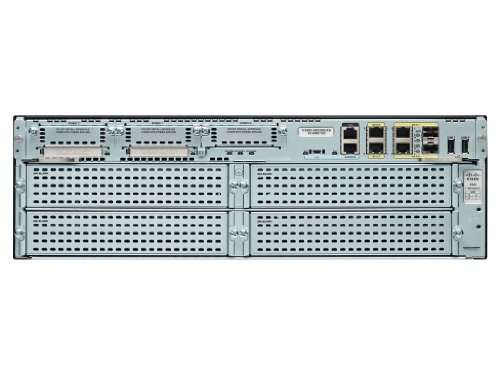 Cisco 3945 Integrated Services Router - 4 x PVDM, 4 x HWIC, 5 x Services Module, 2 x CompactFlash (CF) Card, 2 x SFP (Mini-GBIC) - 3 x 10/100/1000Base-T Network WAN - CISCO3945/K9 3