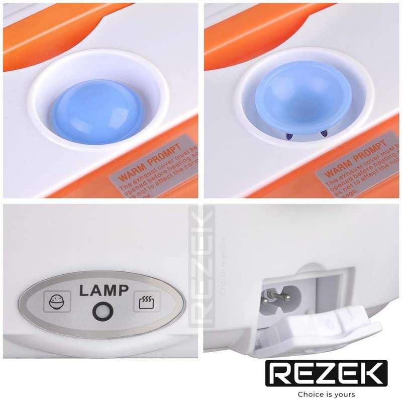 REZEK Electric Food Heater Tiffin Box Set for Office I School I Car Use I Portable Heated Quick Food Warmer Lunch Box for Kids, Men, Women( 1.5 Litre Capacity)(Multicolor) 5