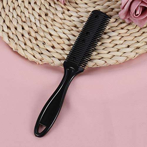 3pcs Hair Cutter Comb Double Side Haircut Scissors Metal Blade Razor Plastic Hair Comb Cutter Trimmer with Stainless Steel Blade Hair Shaper Razor for Both Long and Short Hair (Black) 2