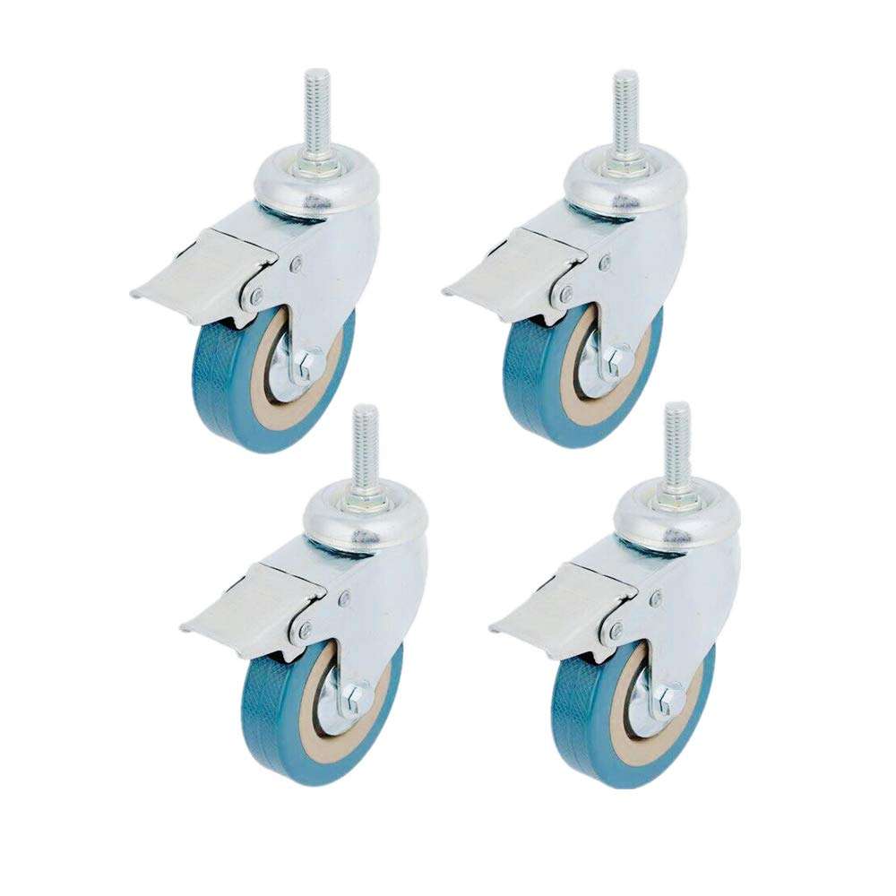 Onerbuy 4 Pack Caster Wheels Heavy Duty Swivel Casters with Brakes, Dual Locking Wheels Replacement for Industrial Trailer, Home Furniture, Office Table Cabinet (1.5 Inch M8 Stem) 1