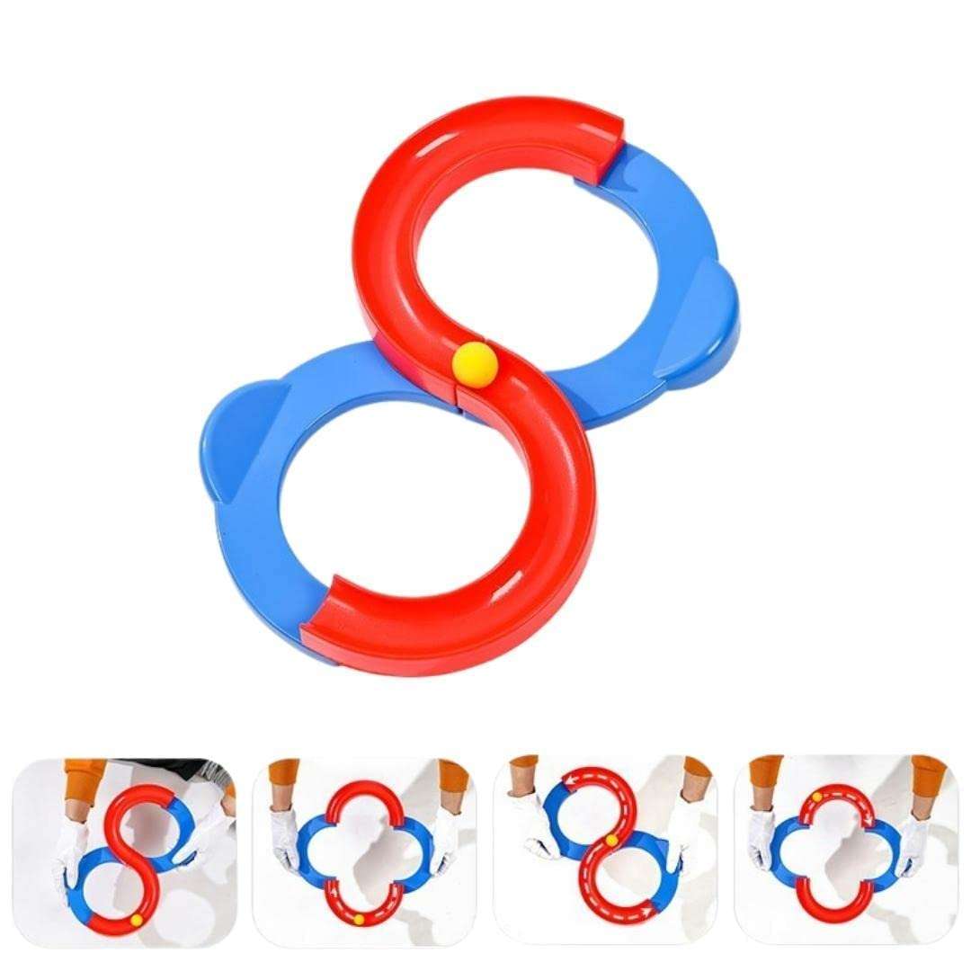 YRTOYS 8 Shape Infinite Loop Interaction Balancing Track Toy Creative Track with 2 Bouncing Balls for Kids, Best Hand-Eye Coordination Developing Indoor Games for Kids - Multicolor 5
