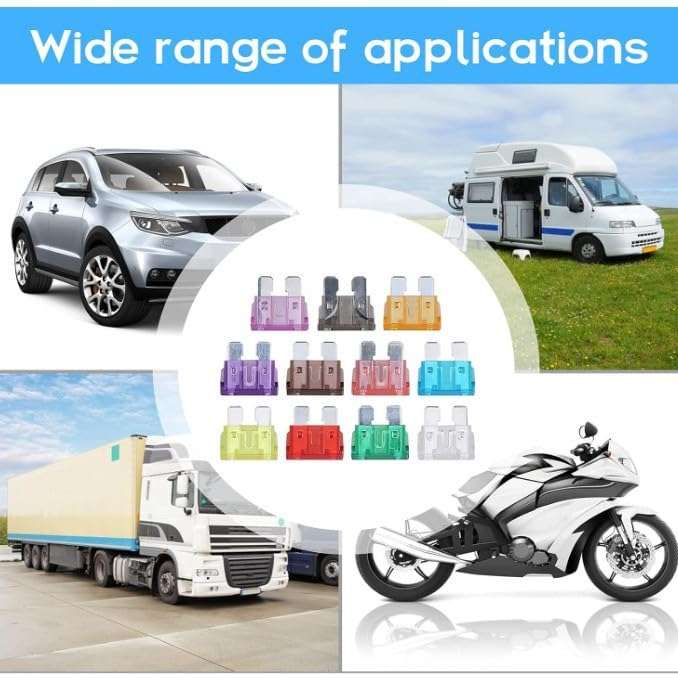 Shudyear 72Pcs Standard Car Fuses Assortment kit(3A/5A/7.5A/10A/15A/20A/30A/35A) Automotive Blade Fuse for RV, Truck, Marine, Auto Accessories (72 Medium Kit) 6