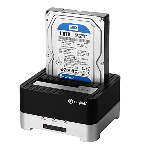 Clone Dock HDD duplicator Disk Drive Hard Reader SATA Hard Drive Docking Station USB 3.0 SSD HDD Docking Station Dual Bay for 2.5 or 3.5inch HDD with Hard Drive Duplicator/Cloner 12 TB (Docking) 3