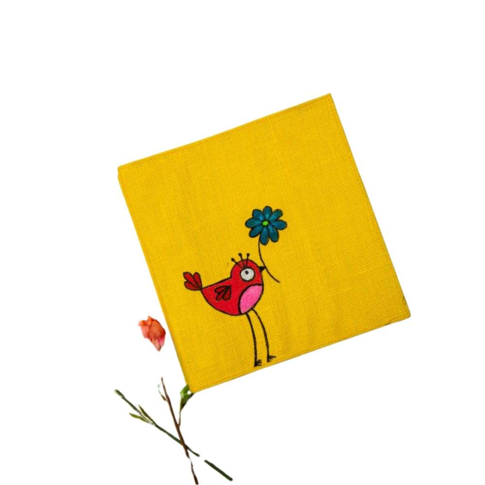 A Golden Fiber Handmade Multipurpose Resuable Jute Binders for Men & Women (Yellow/MUL, 8.5"X11.5"X3") 3