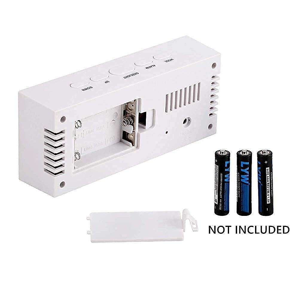 RONXS Digital Alarm Clock for Heavy Sleepers, LED Mirror Table Clock for Study Table, Students, Office | Alarm Clock for Bedroom with Loud Sound, Automatic Sensor, Date & Temperature (Mirror, Medium) 4