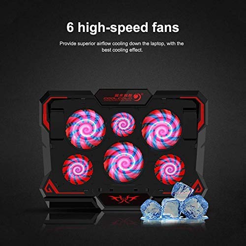 Dezful COOLCOLD K38 Laptop Air Cooling Fan Computer Support Stand (6-Fans) Cooler Adjustable Wind Speed Low Noise(Pack of 1) 3