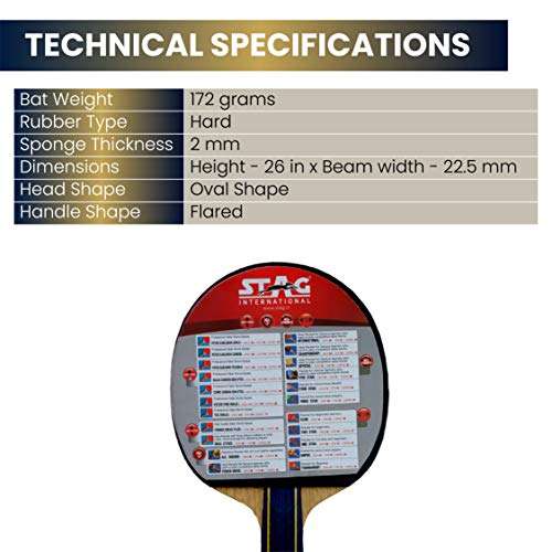 STAG Advanced ITTF Approved Rubber Peter Karlsson Gen II Table Tennis Racquet, Multicolour, 172 grams 3