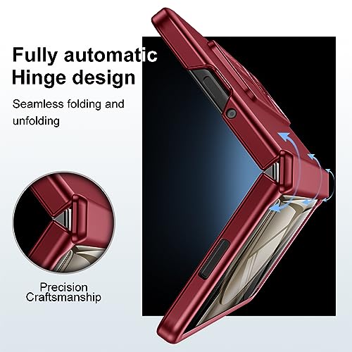 LEIAU Kickstand Case for Galaxy Z-Fold-5: [Full Cover Hinge Protection] Slim Phone Case with Full Body & Screen Protector & Kickstand for Samsung Z Fold 5 5G（2023） Purple 5