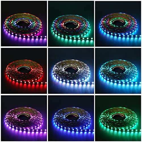 BTF-LIGHTING WS2811 DC24V 32FT Addressable RGB LED Strip 600LEDs 100Pixels Dream Color Black PCB IP30 Non-Waterproof Works with Arduino/Respberry/etc Prevent Voltage Droping(No Adapter or Controller) 3