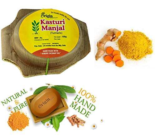 The Origin Kerala Herbal Bath Soap Each 150 Grams (Pack of 2) (Kasturi Manjal) 2