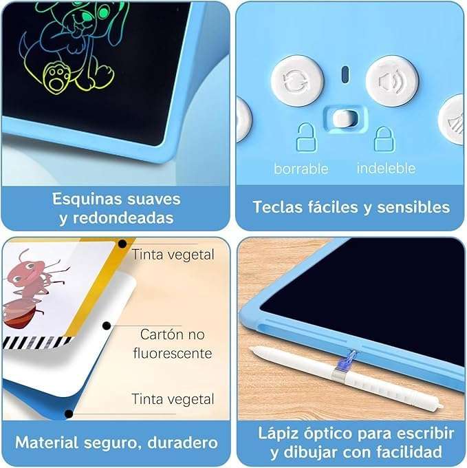 SIGNY Writing Tablet with Talking Flash Cards, Bilingual Spanish and English Reading, 51 cm, Educational Learning Toy for Kids 5