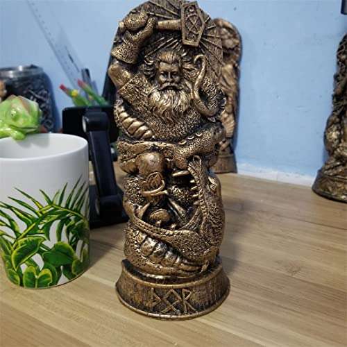 Pankerou Norse God Odin Statue, Odin,Thor, Loki, Freyja, Pantheon of Scandinavia, Viking God Mythology Figurines Idol, Nordic God Altar for Zeus Odin Thor Prayer Norse God Worshiper Home Decor… 6