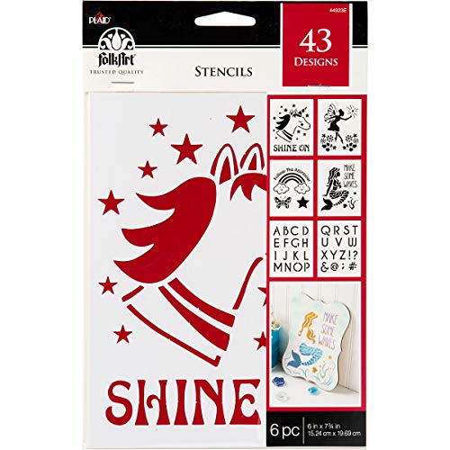 FolkArt 44923E Fantasy Paper Stencil Value Packs, 6" x 7.75", 6 Piece