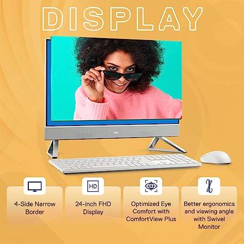 Dell 13th Gen All-in-One PC Inspiron 5420, Intel Core i5-1335U Processor/ 16GB/ 512GB/ MX550 (2GB GDDR6)/ 23.8" FHD AG/ProWireless Keyboard + Mouse/ 3 Years Onsite Hardware Service/White/ 5.56kg 2