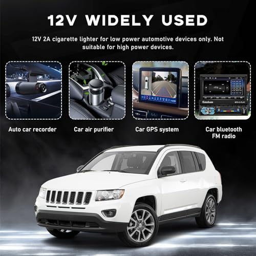 povtii AC to DC Converter, 100V-240V Car Cigarette Lighter Socket, 12V 2A Power Supply Converter Transformer for Vacuum Cleaner, Refrigerator & Other Car Devices, Car Accessories 6