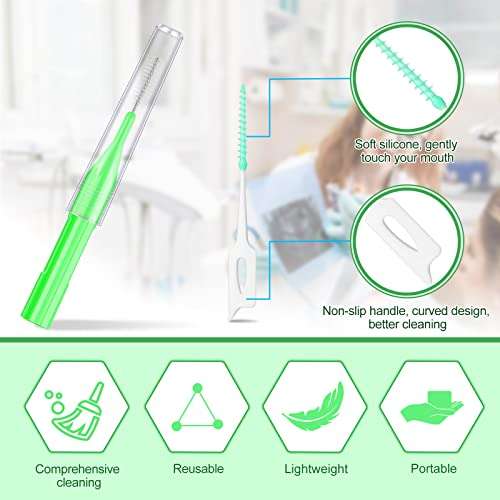 350 Pieces Braces Brush Interdental Brush Floss Brushes, Flosser Toothpick Oral Dental Hygiene Cleaners Soft Gum Picks Brow Brushes Dental Cleaners Tooth Cleaning Tool, Mixed Color(null) 5