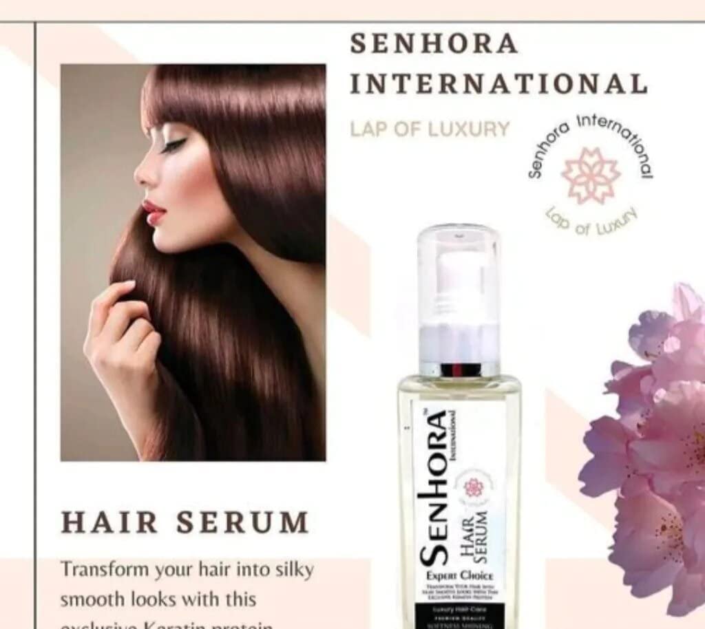 SENHORA INTERNATIONAL Serum for Women and Men, All Hair Types Smooth, Dry & Wet Hair, Frizz free & Glossy Hair with Argan & Milk Protien, Smoothness (100ml) 4