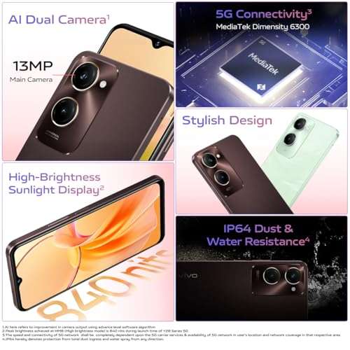 vivo Y28e 5G (Breeze Green, 4GB RAM, 64GB Storage) with No Cost EMI/Additional Exchange Offers | Without Charger 2