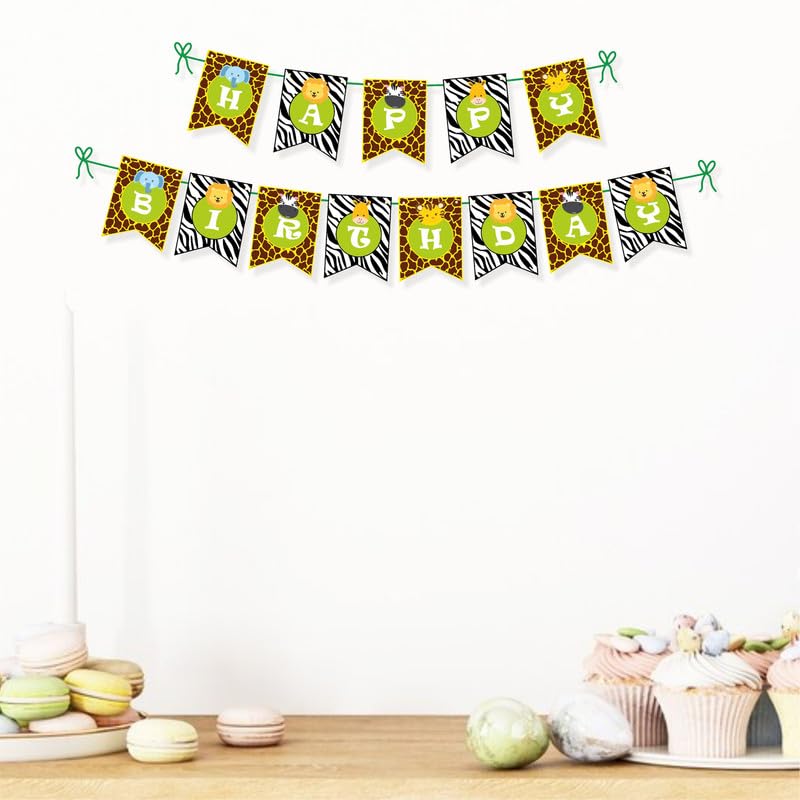 Untumble Jungle Theme Birthday Banner | Happy Birthday Banner For Boys & Girls | Goes Well With Jungle Theme Birthday Decorations | Happy Birthday Banner for 1st Birthday, Kids & Adults | Pack of 1 4
