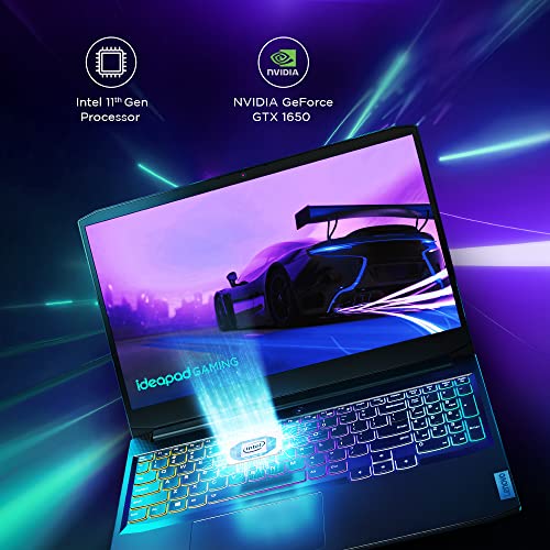 Lenovo IdeaPad Gaming 3 Intel i5 11th Gen 15.6" (39.62cm) FHD IPS Gaming Laptop (8GB/512GB SSD/4GB NVIDIA GTX 1650/120Hz/Win11/Backlit/3months Game Pass/2.25Kg), 82K10198IN + Gaming Headset 3