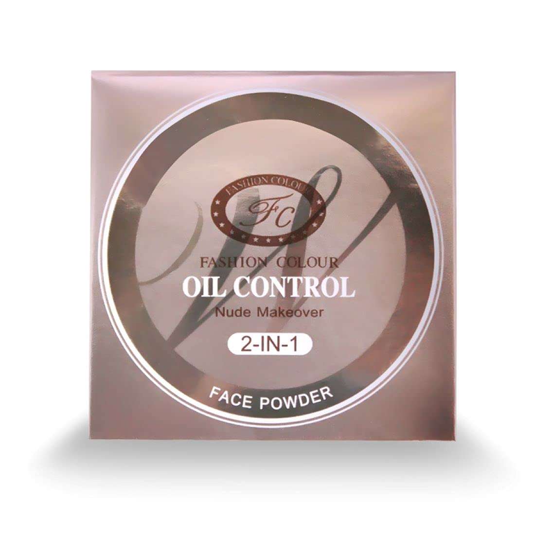 FASHION COLOUR Oil Control Nude Makeover 2 in 1 Powder | With Mirror and Powder Puff | Oil and Sweat Control | Long Lasting Compact Powder | Comes In 6 Variants | Shade 02 5
