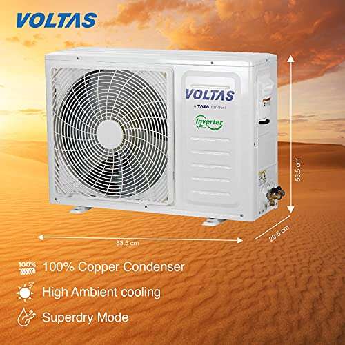 Voltas 1.4 Ton 5 Star Inverter Adjustable Split AC (Copper, 2021 175V ADJ, White) 4