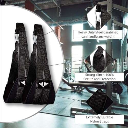 Vikingstrength AB straps - Premium Padded Home Gym Exerciser Ab Slings pair for pull up bar - Hanging Leg Raiser Fitness for six pack - Workout Equipment for Men & Women + Bonus Bag 3