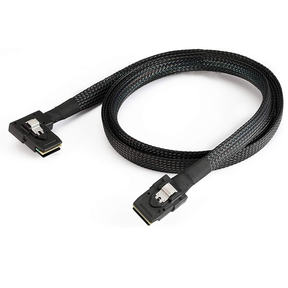 AoQhir Mini SAS 8087 Straight to SAS SFF-8087 Left-Angle Cable – 12G High-Speed Internal Server Interconnect (1M) 5